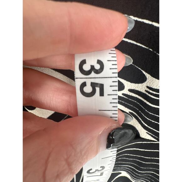 J Crew Dress Womens 4 Black Mini Shift Long Sleeve Abstract Flowy Boho Office - Picture 6 of 8